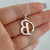 Script Letter B Charm Necklace, Sterling Silver