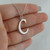 Script Letter C Charm Necklace, Sterling Silver