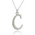 Script Letter C Charm Necklace, Sterling Silver