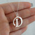 Script Letter D Charm Necklace, Sterling Silver