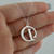 Script Letter D Charm Necklace, Sterling Silver