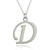 Script Letter D Charm Necklace, Sterling Silver