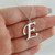 Script Letter E Charm Necklace, Sterling Silver
