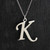Script Letter K Charm Necklace, Sterling Silver