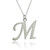 Script Letter M Charm Necklace, Sterling Silver