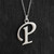 Script Letter P Charm Necklace, Sterling Silver Script Letter P Charm Necklace, Sterling Silver