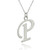 Script Letter P Charm Necklace, Sterling Silver Script Letter P Charm Necklace, Sterling Silver