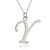 Script Letter Y Charm Necklace, Sterling Silver