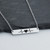 Love Heart with Heartbeat Bar Necklace, Stainless Steel Love Heart with Heartbeat Bar Necklace, Stainless Steel