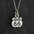 Route 66 Road Sign Charm Necklace, Sterling Silver Route 66 Road Sign Charm Necklace, Sterling Silver