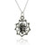 Skull Spider in Web Charm Necklace, Sterling Silver
