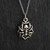 Skull Spider in Web Charm Necklace, Sterling Silver