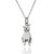 Small Pit Bull Dog Charm Necklace, Sterling Silver
