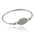 Oval Charm Bangle Bracelet, Stainless Steel
