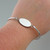 Oval Charm Bangle Bracelet, Stainless Steel