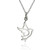 Outline Dove Charm Necklace - 925 Sterling Silver