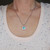 Stainless Steel Square Forget Me Not Flower Necklace Stainless Steel Square Forget Me Not Flower Necklace