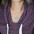 Stainless Steel Two Real Mini Forget Me Not Flowers Necklace Stainless Steel Two Real Mini Forget Me Not Flowers Necklace