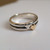 Heart Ring - 925 Sterling Silver and 14K Gold Ring - *NEW* Multiple Sizes Gift