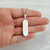 Rose Oblong on White Pendant - Stainless Steel Rose Oblong on White Pendant - Stainless Steel