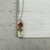 Rose Oblong on White Pendant - Stainless Steel Rose Oblong on White Pendant - Stainless Steel
