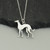 Small Greyhound Dog Charm Necklace, Sterling Silver