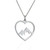 Sterling Silver Mountain Range with Heart Pendant Necklace
