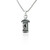 Tiny Outhouse Charm Necklace, Sterling Silver - Crescent Moon