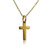 Satin 24K Gold Plated Cross Charm 15x7mm - Necklace