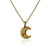 Gold Charms- Tiny Crescent Moon with 24K Gold Plate 12x7mm - Necklace