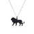 Silver Leo Lion Charm with Bronze Star and Moon 18x26mm - Necklace