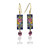 Flower Earrings with Pink Gem, Ear Wires 0.25” x 1.22” Flower Earrings with Pink Gem, Ear Wires 0.25” x 1.22”