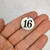 Number 16 Engraved Necklace, Round Stainless Steel Number 16 Engraved Necklace, Round Stainless Steel