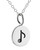 Tiny Quaver Eighth Music Note Tag Charm Necklace - 925 Sterling Silver
