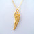 Gold Angel Wing Charm Necklace - 24k Gold Plated Sterling Silver
