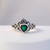 Sterling Silver Emerald CZ Claddagh Heart Ring