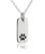 Paw Print Rectangle Charm Necklace - 925 Sterling Silver