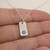 Paw Print Rectangle Charm Necklace - 925 Sterling Silver