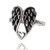 Angel Wings with Heart Ring - 925 Sterling Silver