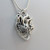 Sterling Silver Large Anatomical Heart Pendant Necklace, Snake Chain