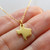 925 Sterling Silver Gold Plate Texas State Necklace