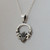 925 Sterling Silver Claddagh Necklace with Marcasite