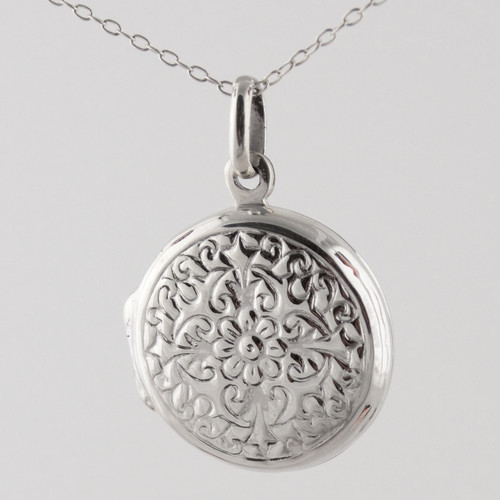 Sterling Silver Round Locket Necklace FashionJunkie4Life