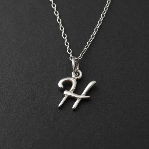 Sterling Silver Tiny Letter H Necklace FashionJunkie4Life