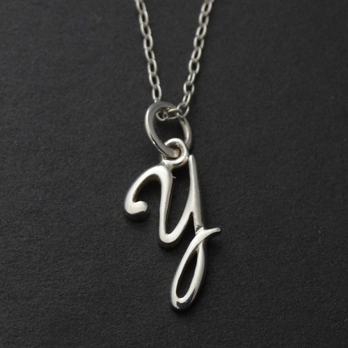 Sterling Silver Tiny Letter Y Necklace FashionJunkie4Life