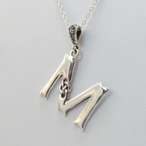 M Initial Diamond Necklace in 14K Gold | Lab Grown