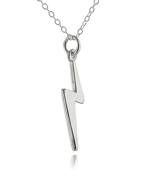 Lightning Bolt Sterling Silver Charm Necklace