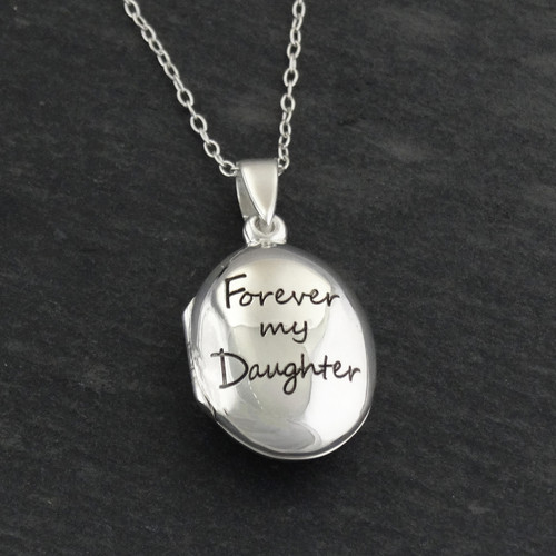 Sterling Silver Forever My Daughter Locket Necklace 
