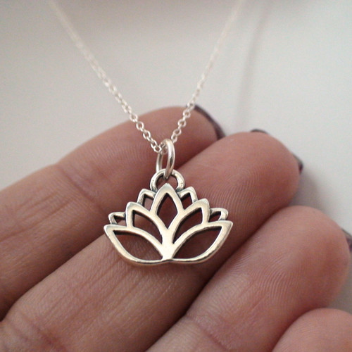 Lotus Flower Necklace in 925 Sterling Silver | FashionJunkie4Life