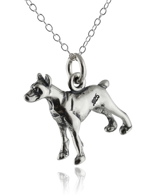 Doberman Pinscher Dog Necklace 925 Sterling Silver FashionJunkie4Life
